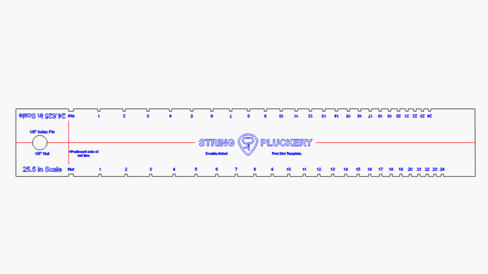 Guitar & Bass Double Sided Fret Slotting Template