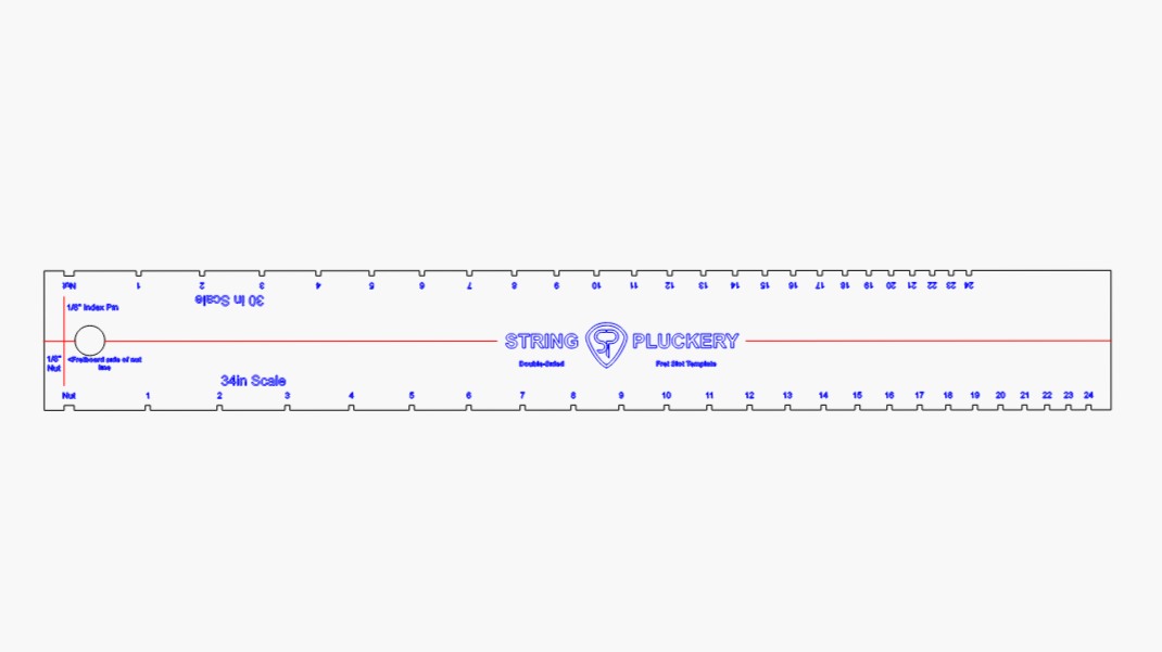 Guitar & Bass Double Sided Fret Slotting Template