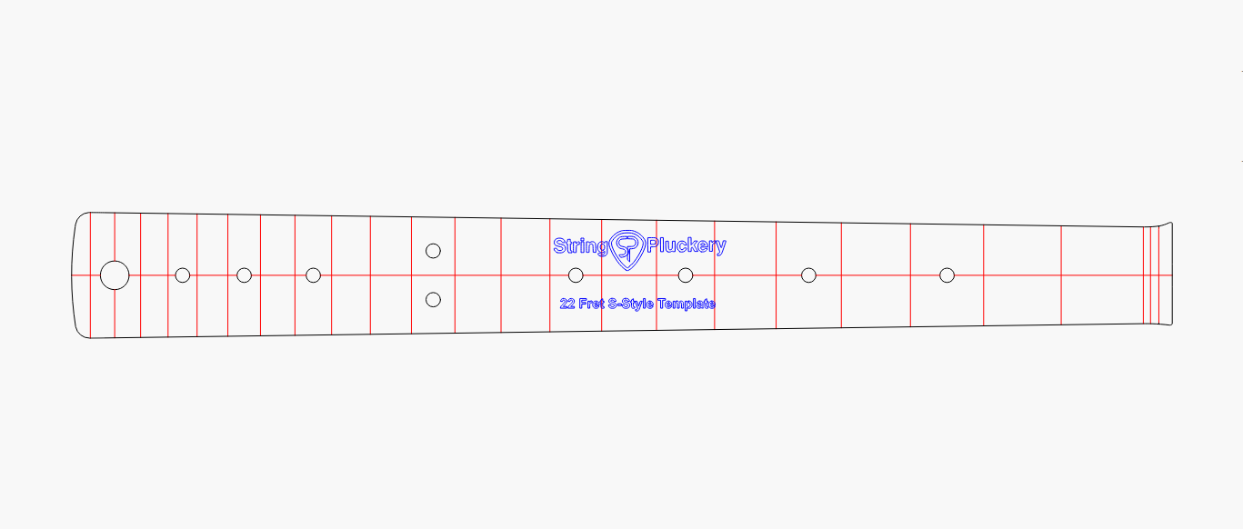 S-Style Fretboard Acrylic Routing Template