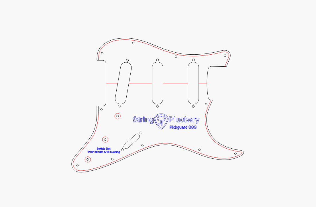 S-Style Pickguard SSS Acrylic Routing Template