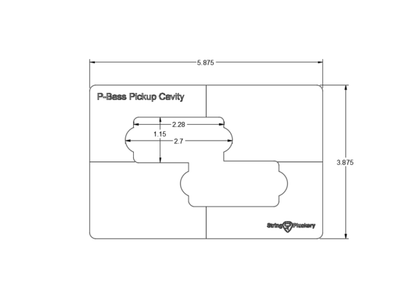 P-Bass Guitar Pickup Routing Template