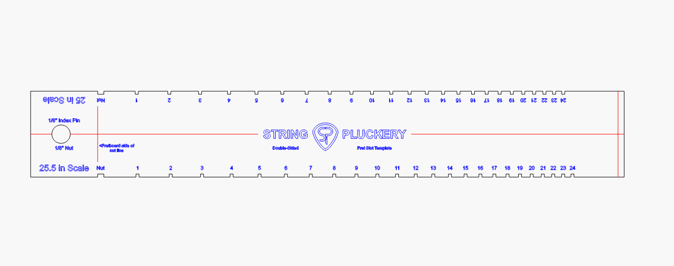 Guitar & Bass Double Sided Fret Slotting Template