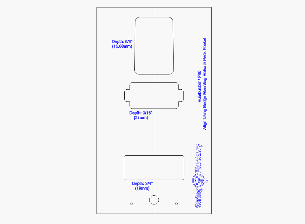 T-Style Neck Pocket Acrylic Routing Template