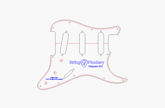 S-Style Pickguard SSS Acrylic Routing Template