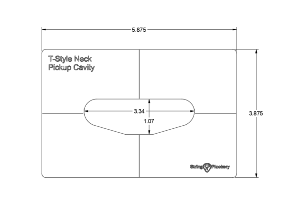 T-Style Neck Guitar Pickup Routing Template